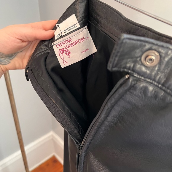 Vintage Leather Mid-length Skirt - Picture 5 of 7